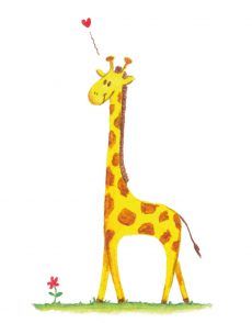 Giraffe met bloem